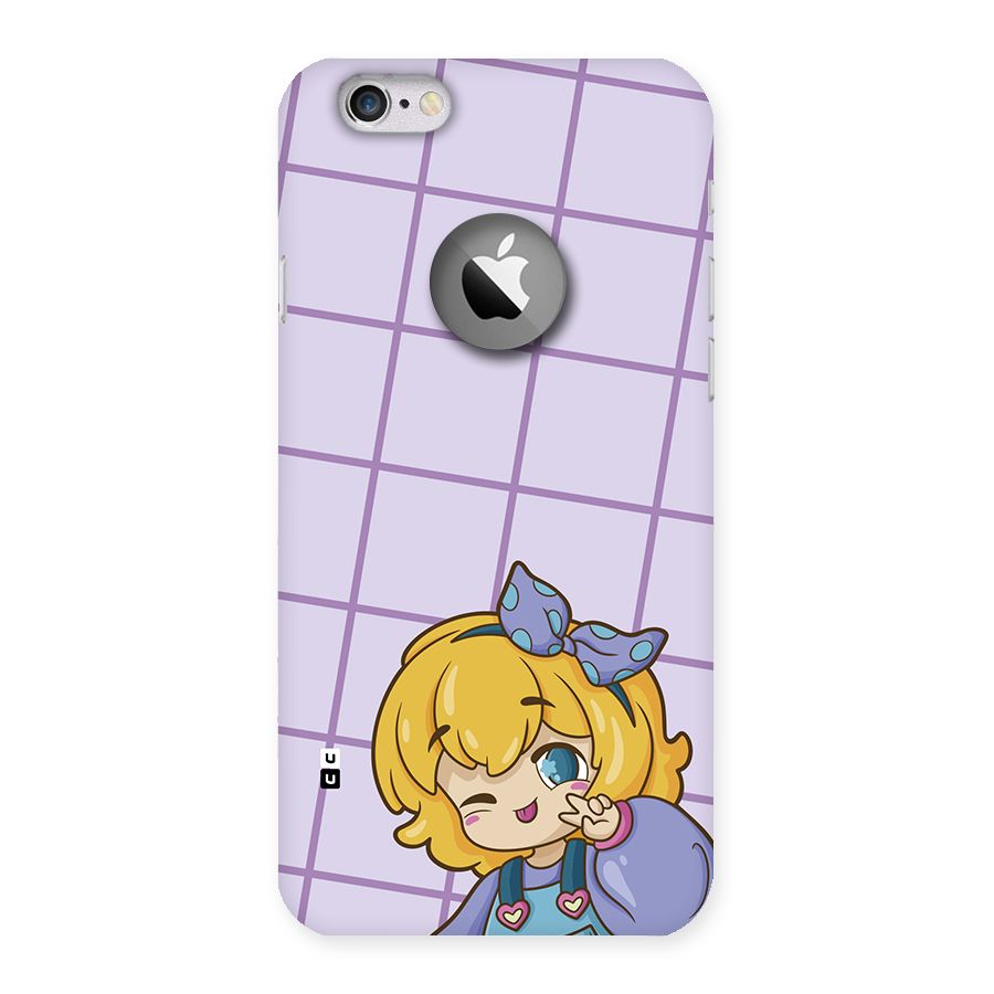 Cute Anime Illustration Back Case for iPhone 6 Logo Cut