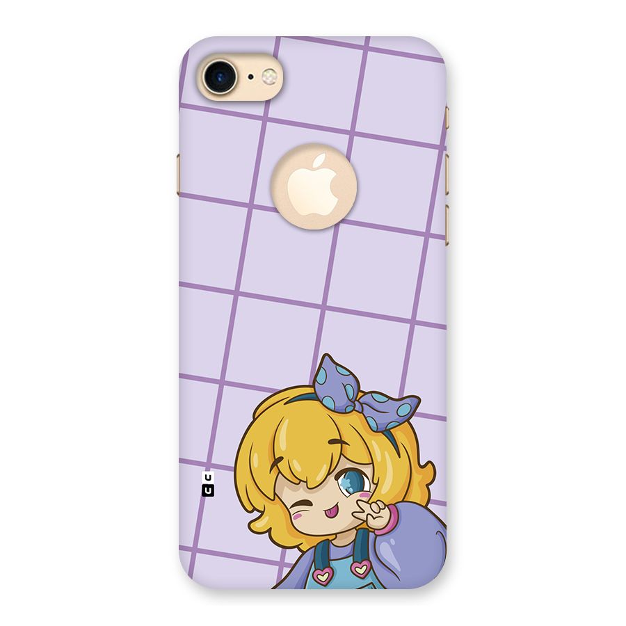 Cute Anime Illustration Back Case for iPhone 7 Logo Cut