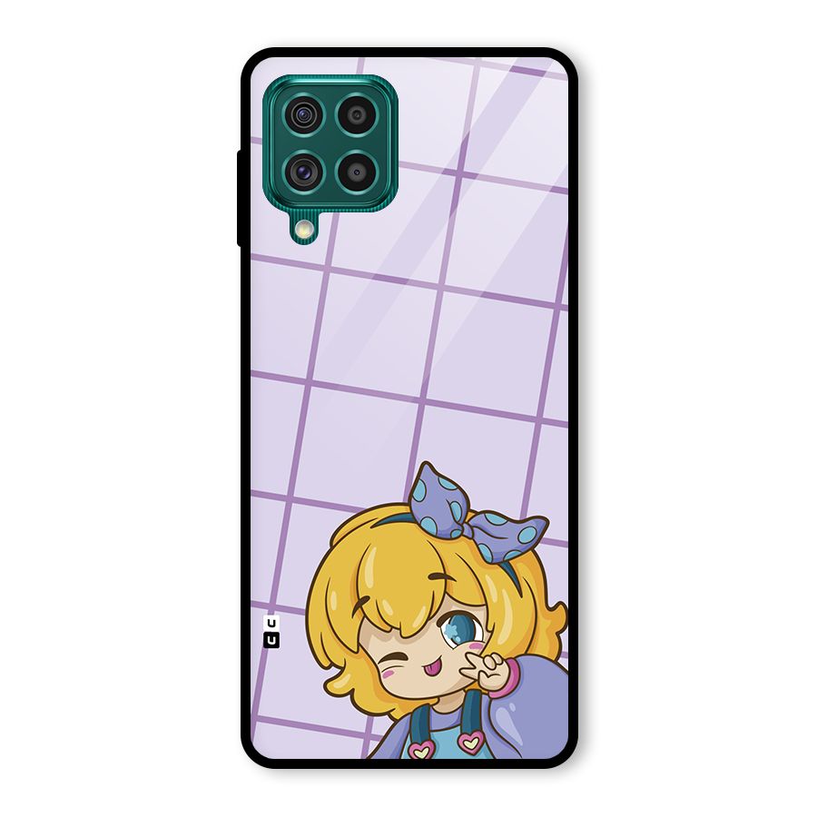 Cute Anime Illustration Glass Back Case for Galaxy F62
