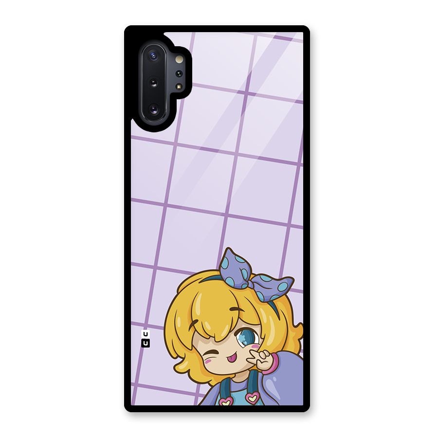 Cute Anime Illustration Glass Back Case for Galaxy Note 10 Plus