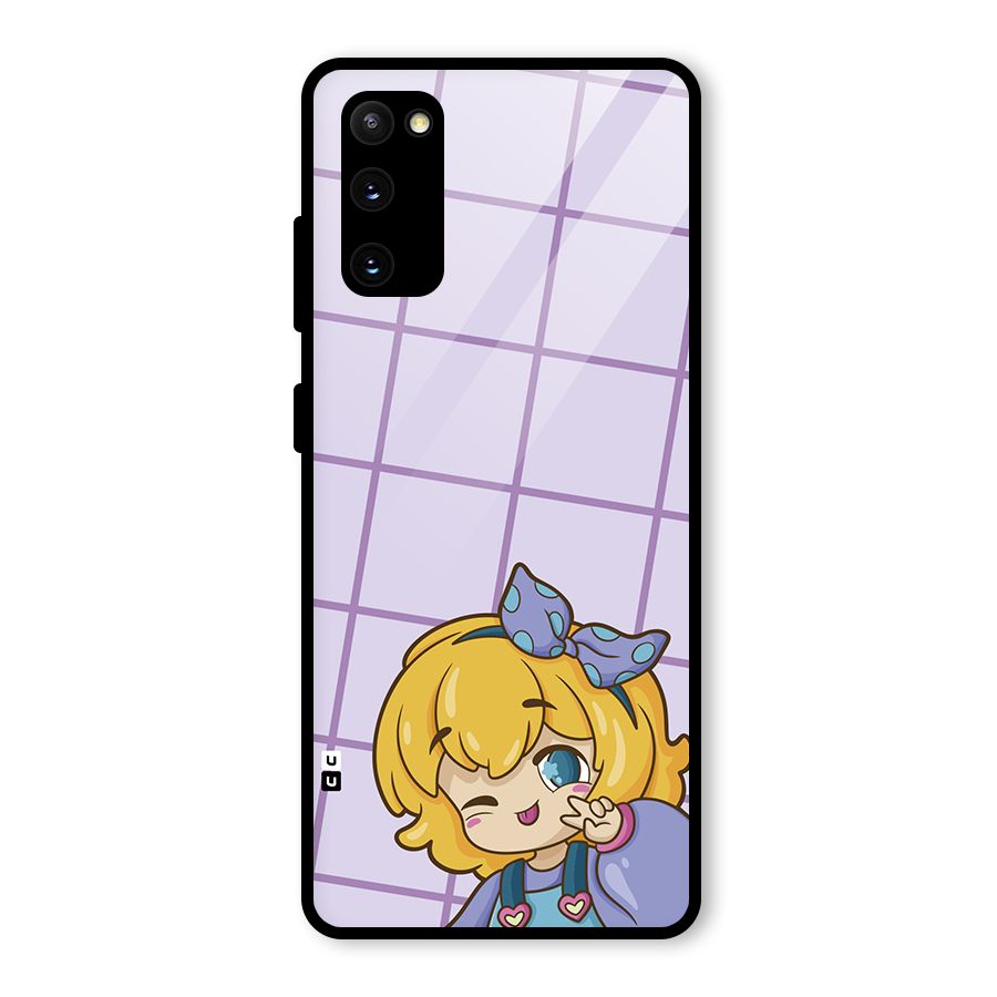 Cute Anime Illustration Glass Back Case for Galaxy S20 FE 5G