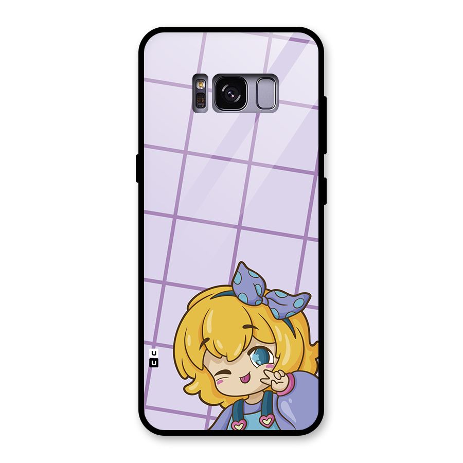 Cute Anime Illustration Glass Back Case for Galaxy S8