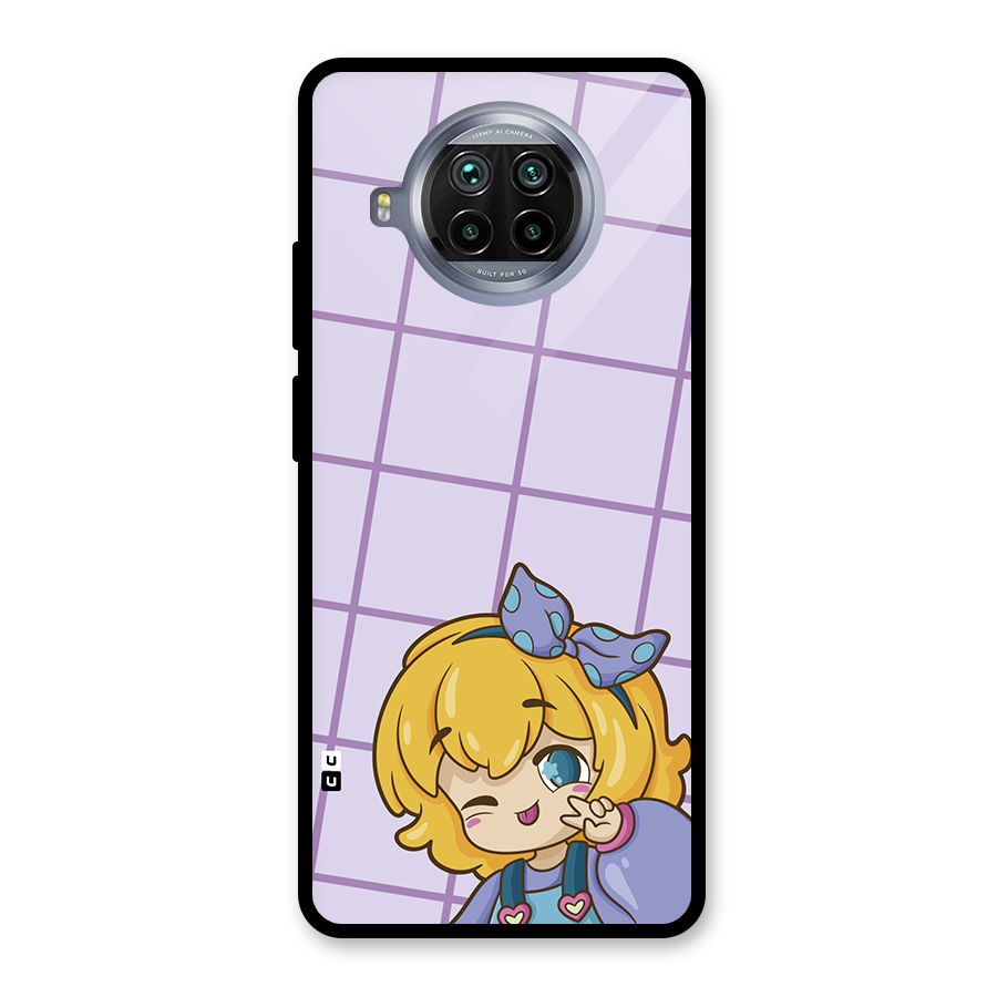 Cute Anime Illustration Glass Back Case for Mi 10i