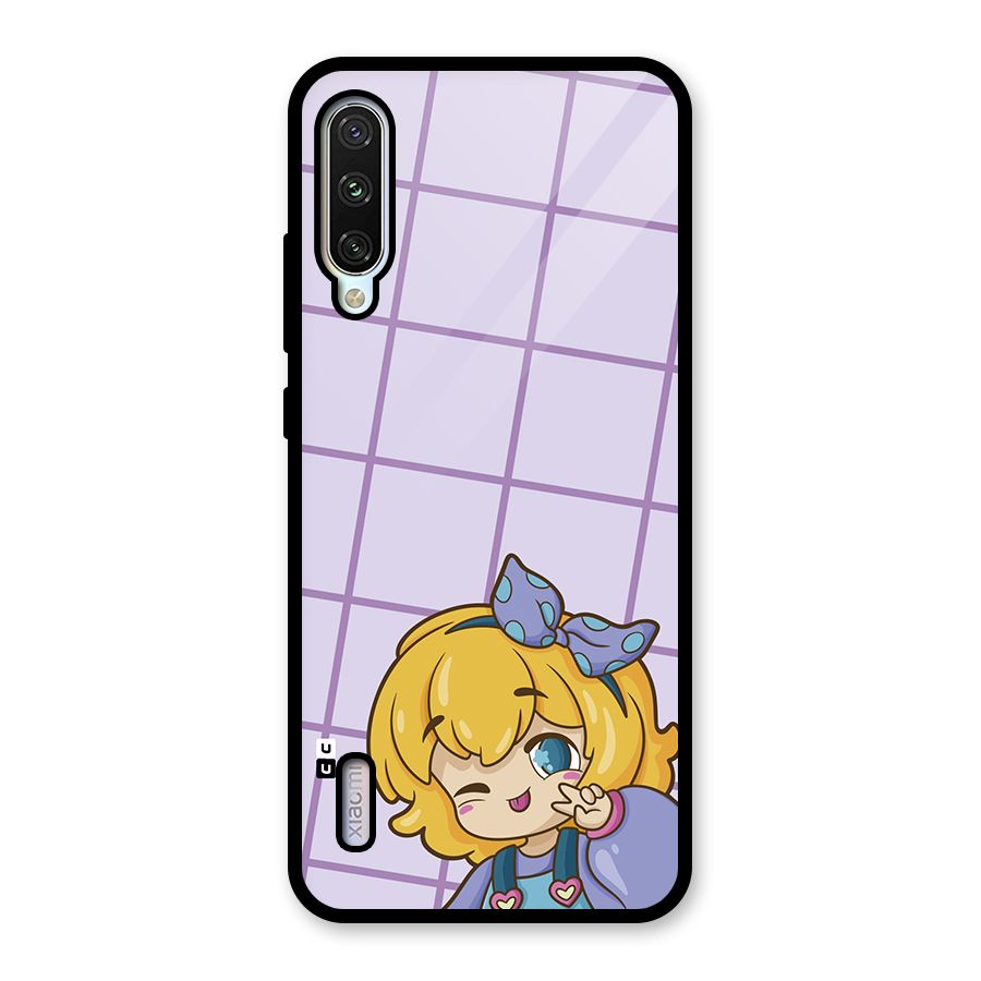 Cute Anime Illustration Glass Back Case for Mi A3