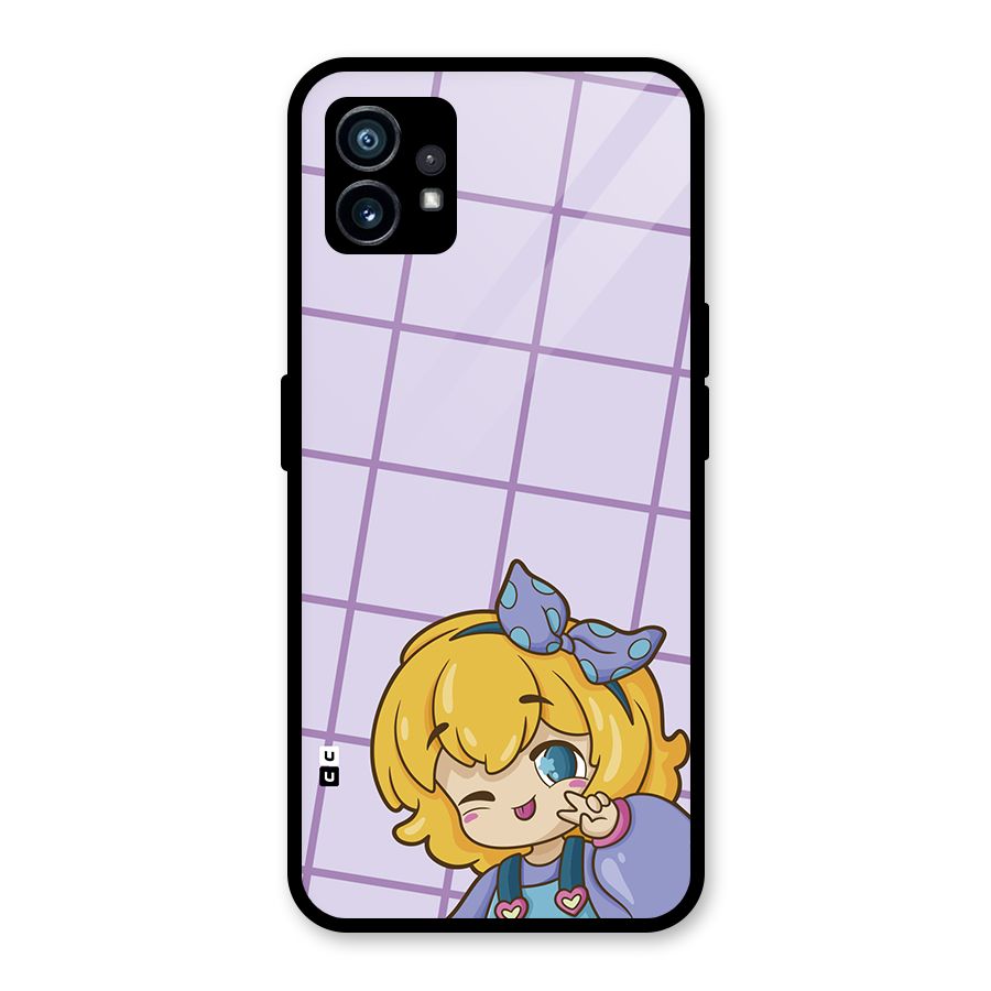 Cute Anime Illustration Glass Back Case for Nothing Phone 1