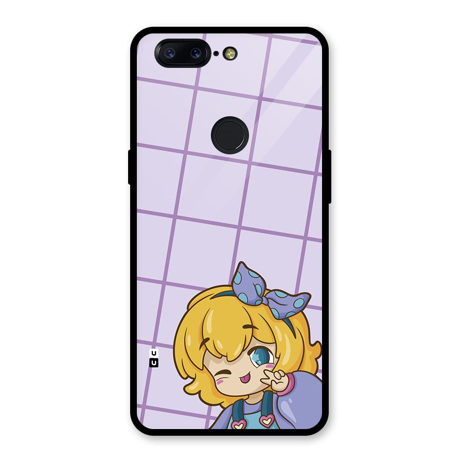 Cute Anime Illustration Glass Back Case for OnePlus 5T