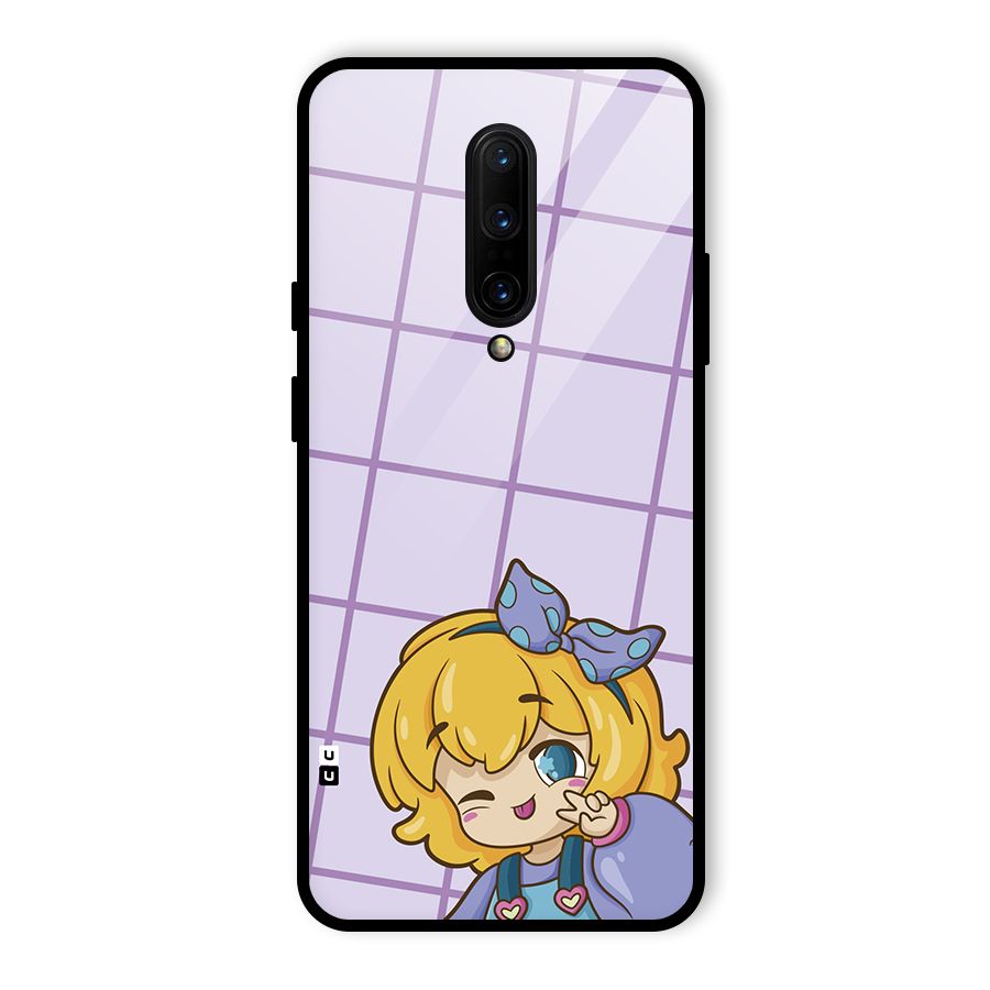 Cute Anime Illustration Glass Back Case for OnePlus 7 Pro