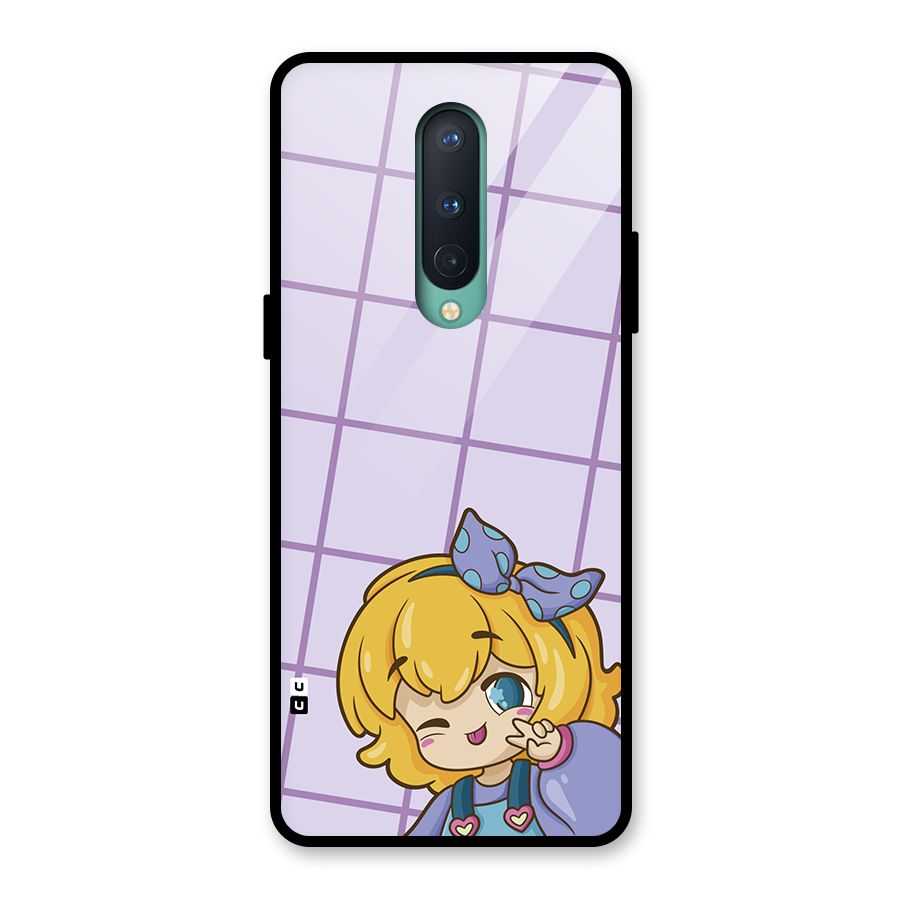 Cute Anime Illustration Glass Back Case for OnePlus 8