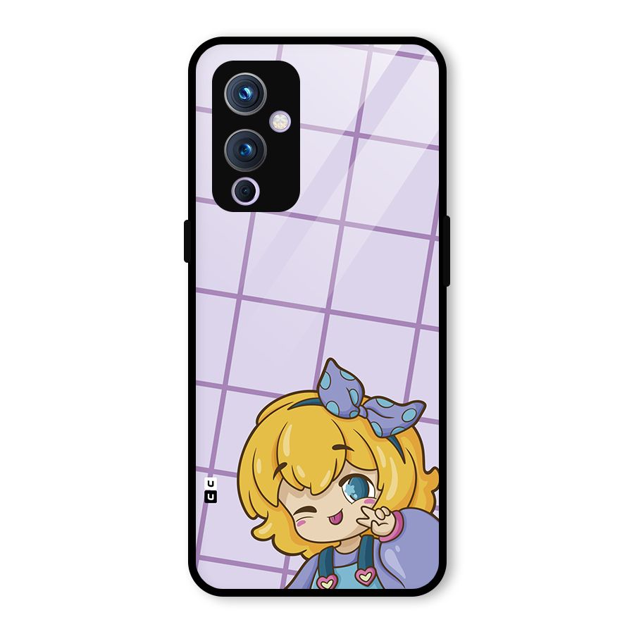 Cute Anime Illustration Glass Back Case for OnePlus 9