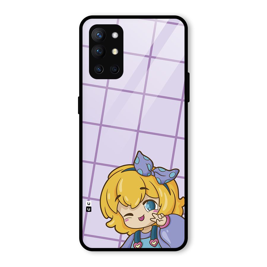 Cute Anime Illustration Glass Back Case for OnePlus 9R