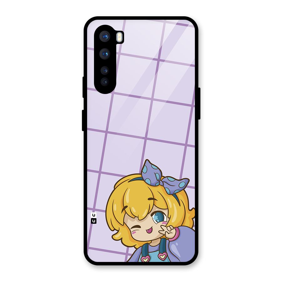 Cute Anime Illustration Glass Back Case for OnePlus Nord