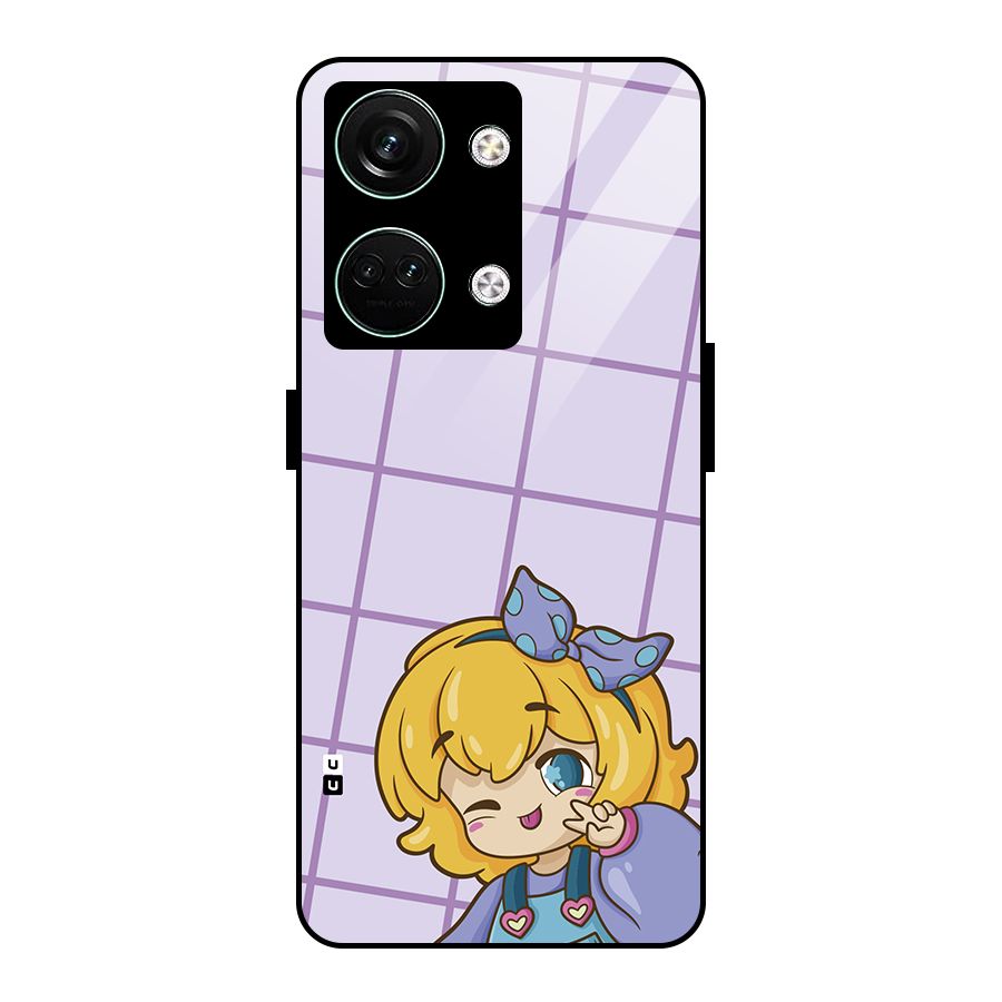 Cute Anime Illustration Glass Back Case for Oneplus Nord 3