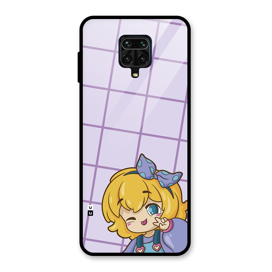 Cute Anime Illustration Glass Back Case for Poco M2 Pro