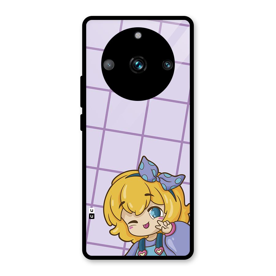 Cute Anime Illustration Glass Back Case for Realme 11 Pro Plus