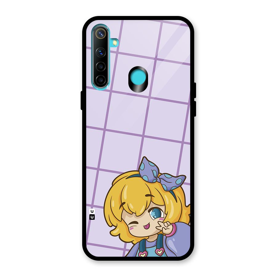 Cute Anime Illustration Glass Back Case for Realme 5i