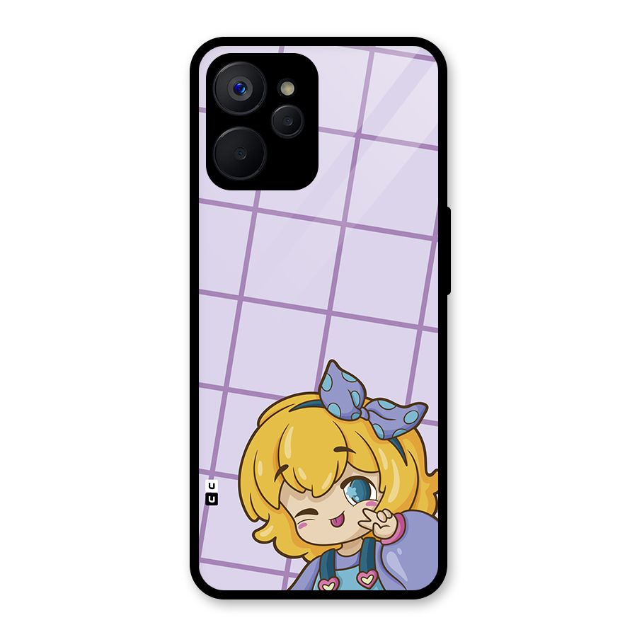 Cute Anime Illustration Glass Back Case for Realme 9i 5G