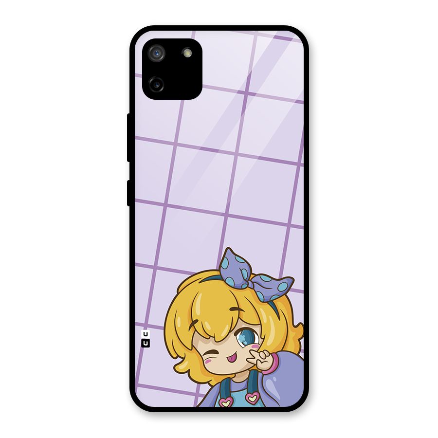 Cute Anime Illustration Glass Back Case for Realme C11