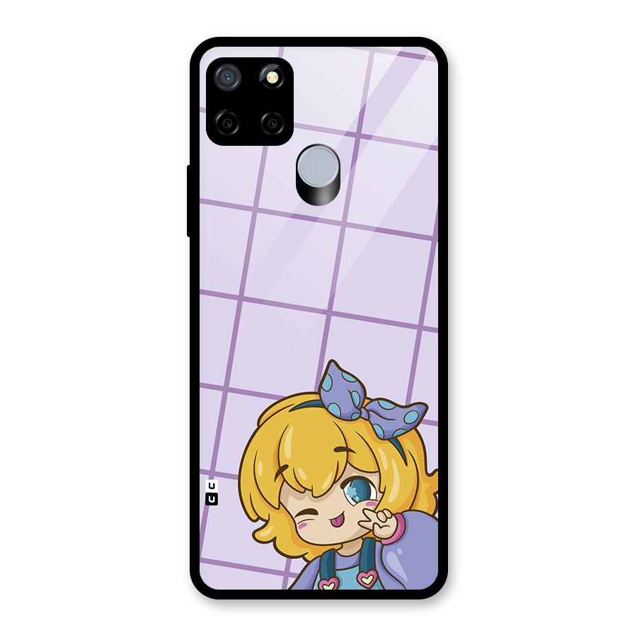 Cute Anime Illustration Glass Back Case for Realme C12
