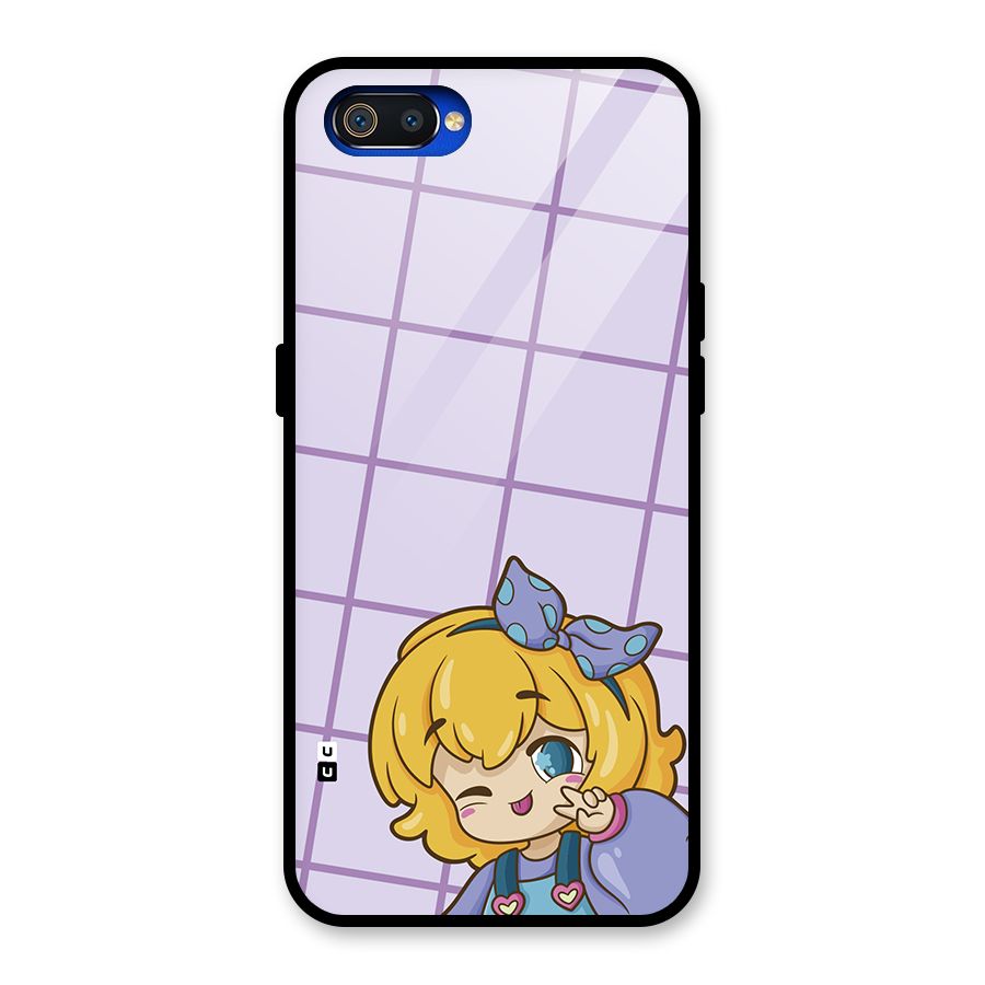 Cute Anime Illustration Glass Back Case for Realme C2