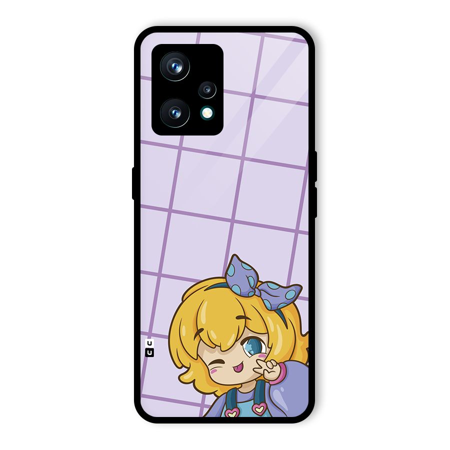 Cute Anime Illustration Glass Back Case for Realme Narzo 50 Pro