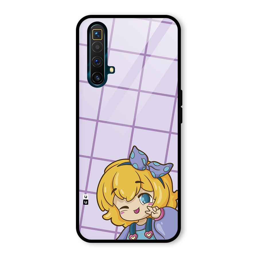Cute Anime Illustration Glass Back Case for Realme X3