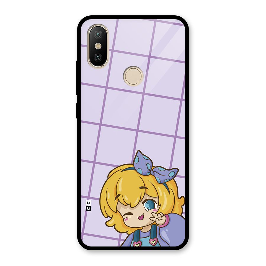 Cute Anime Illustration Glass Back Case for Redmi A2