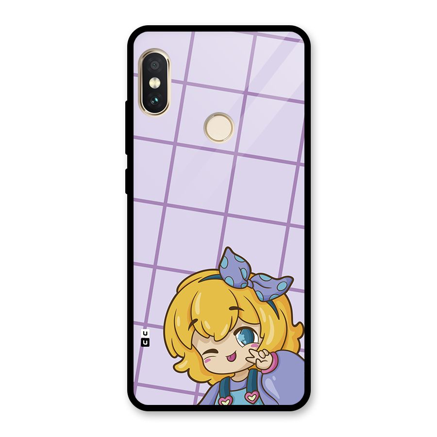 Cute Anime Illustration Glass Back Case for Redmi Note 5 Pro