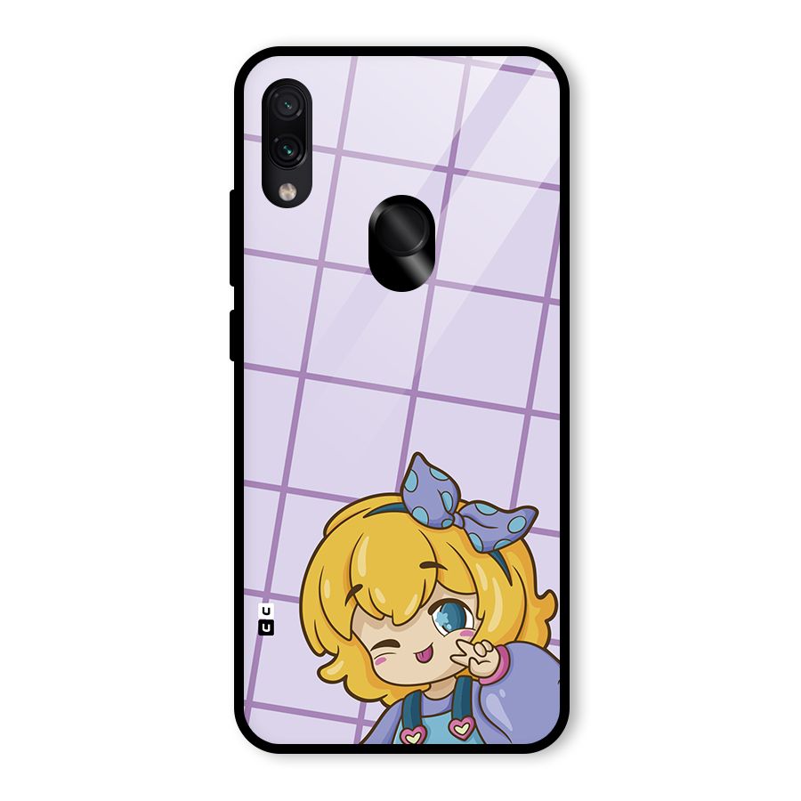 Cute Anime Illustration Glass Back Case for Redmi Note 7 Pro