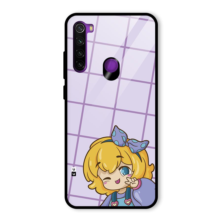 Cute Anime Illustration Glass Back Case for Redmi Note 8
