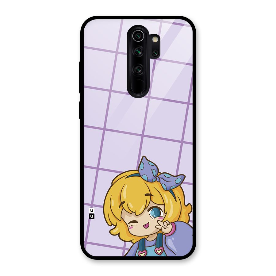 Cute Anime Illustration Glass Back Case for Redmi Note 8 Pro