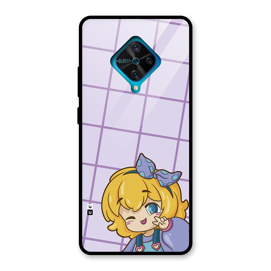 Cute Anime Illustration Glass Back Case for Vivo S1 Pro