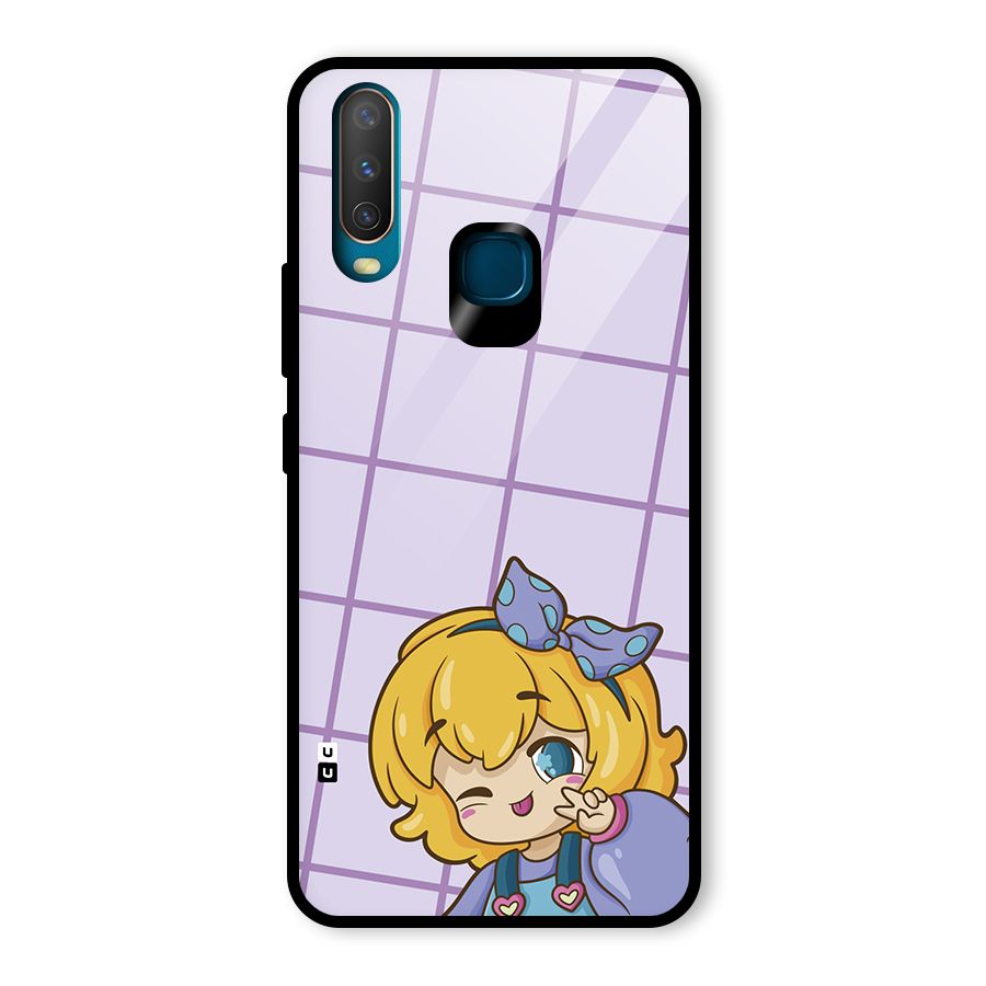 Cute Anime Illustration Glass Back Case for Vivo U10