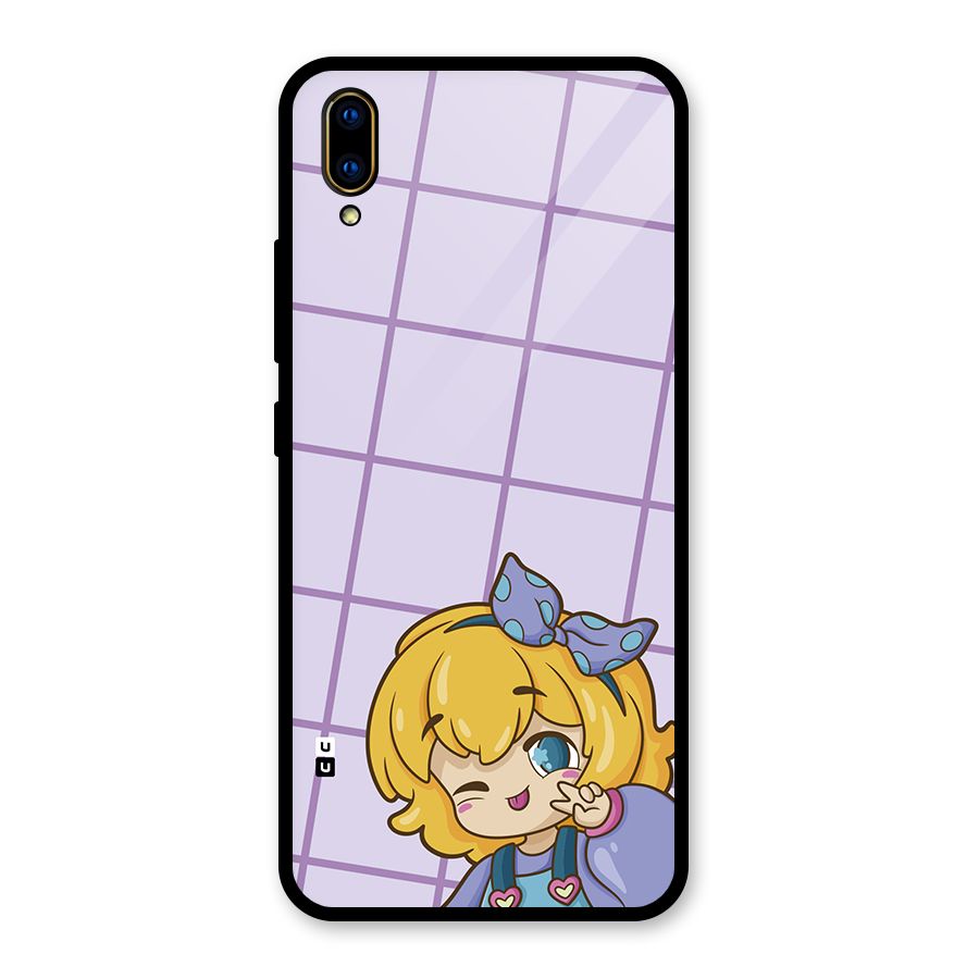 Cute Anime Illustration Glass Back Case for Vivo V11 Pro