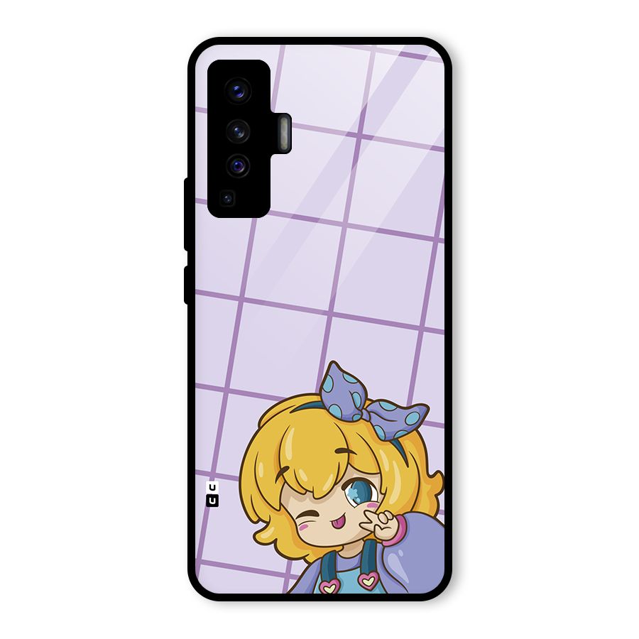 Cute Anime Illustration Glass Back Case for Vivo X50