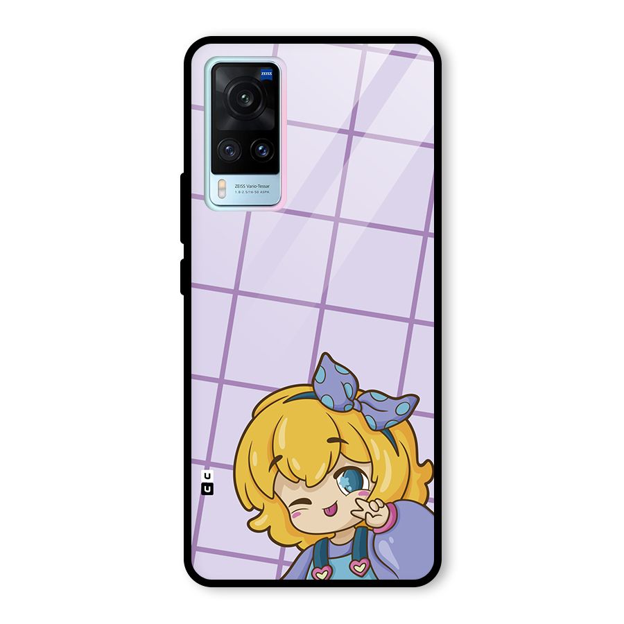 Cute Anime Illustration Glass Back Case for Vivo X60