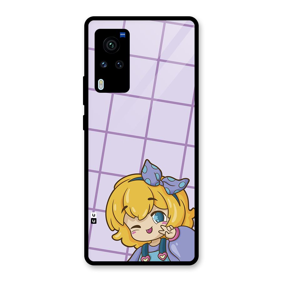 Cute Anime Illustration Glass Back Case for Vivo X60 Pro