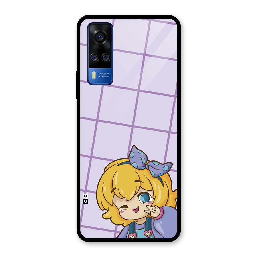 Cute Anime Illustration Glass Back Case for Vivo Y31