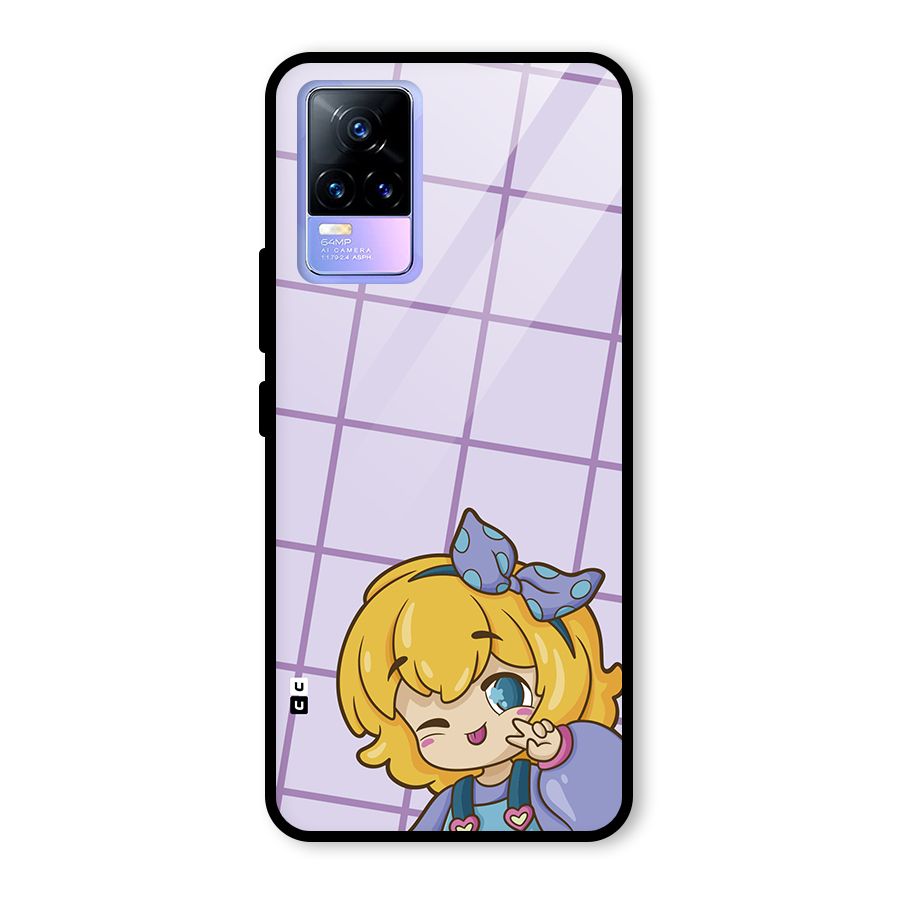 Cute Anime Illustration Glass Back Case for Vivo Y73