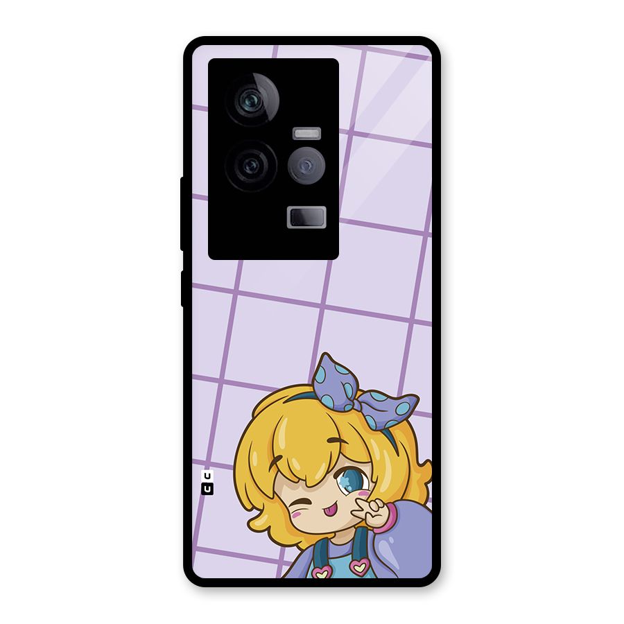 Cute Anime Illustration Glass Back Case for Vivo iQOO 11 5G