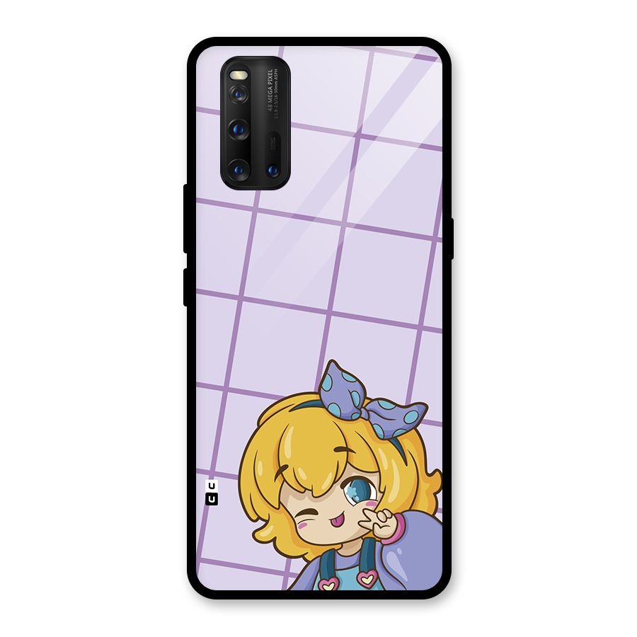 Cute Anime Illustration Glass Back Case for Vivo iQOO 3