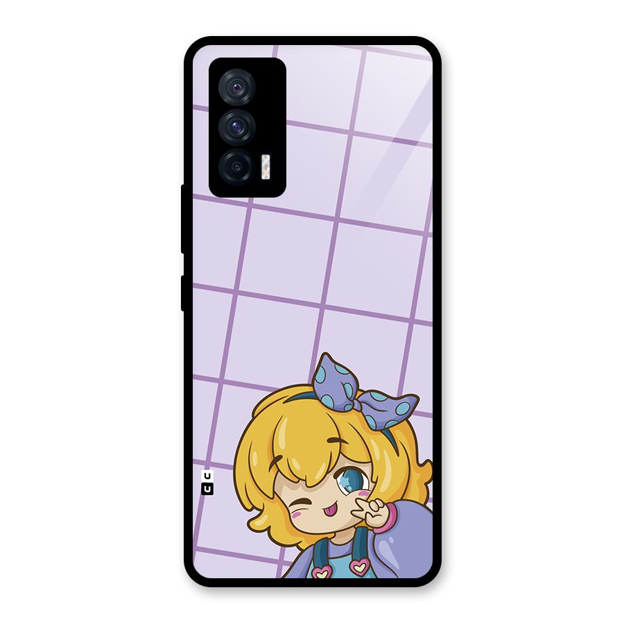 Cute Anime Illustration Glass Back Case for Vivo iQOO 7 5G