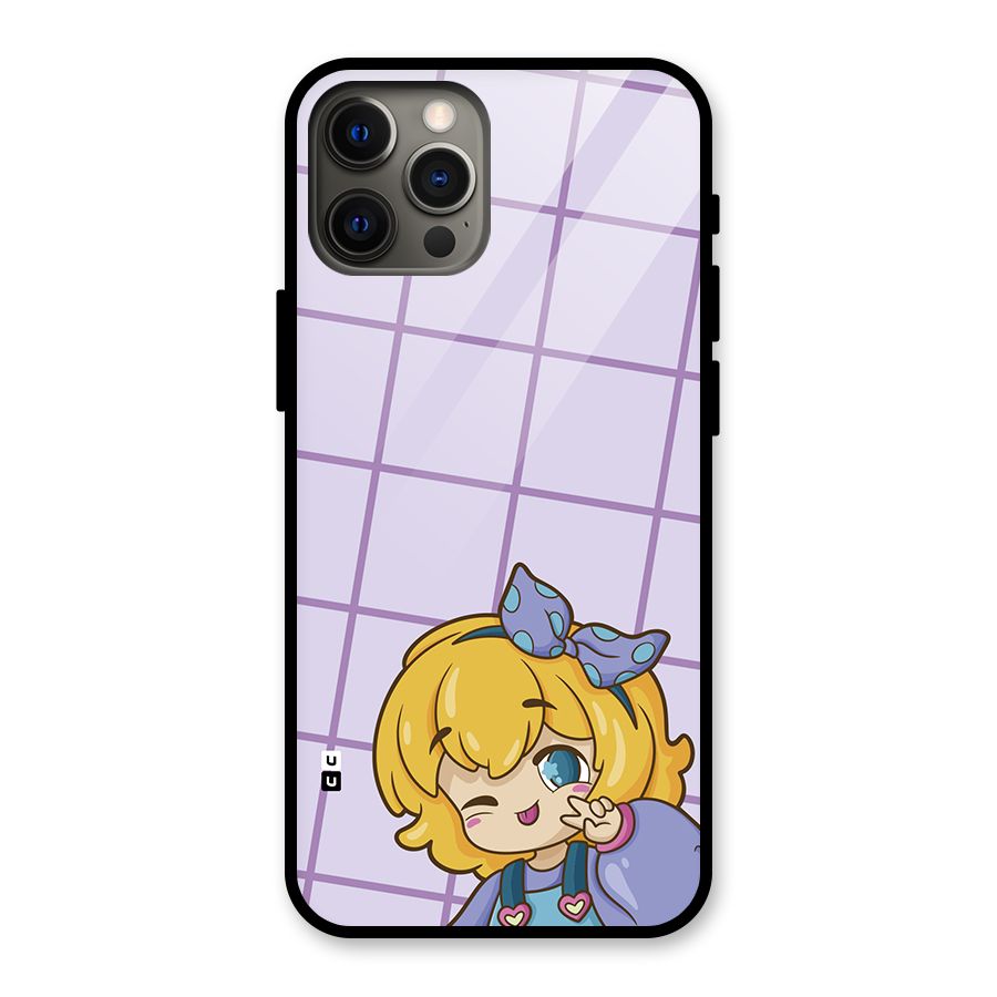 Cute Anime Illustration Glass Back Case for iPhone 12 Pro Max