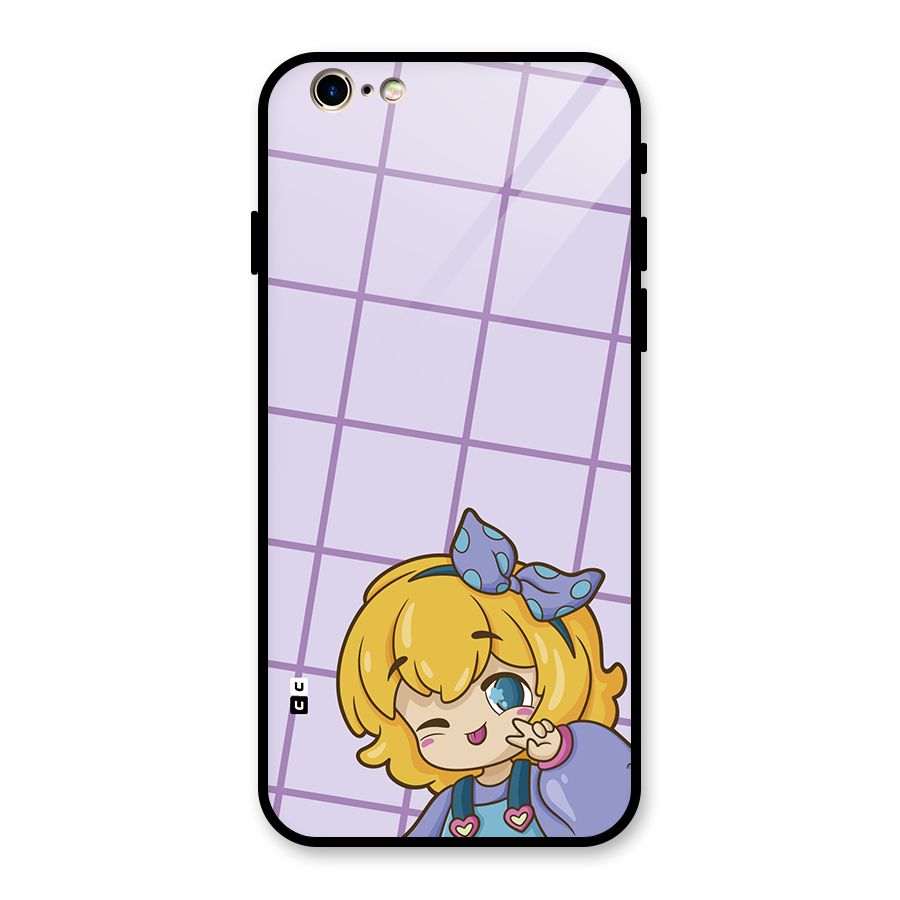 Cute Anime Illustration Glass Back Case for iPhone 6 6S