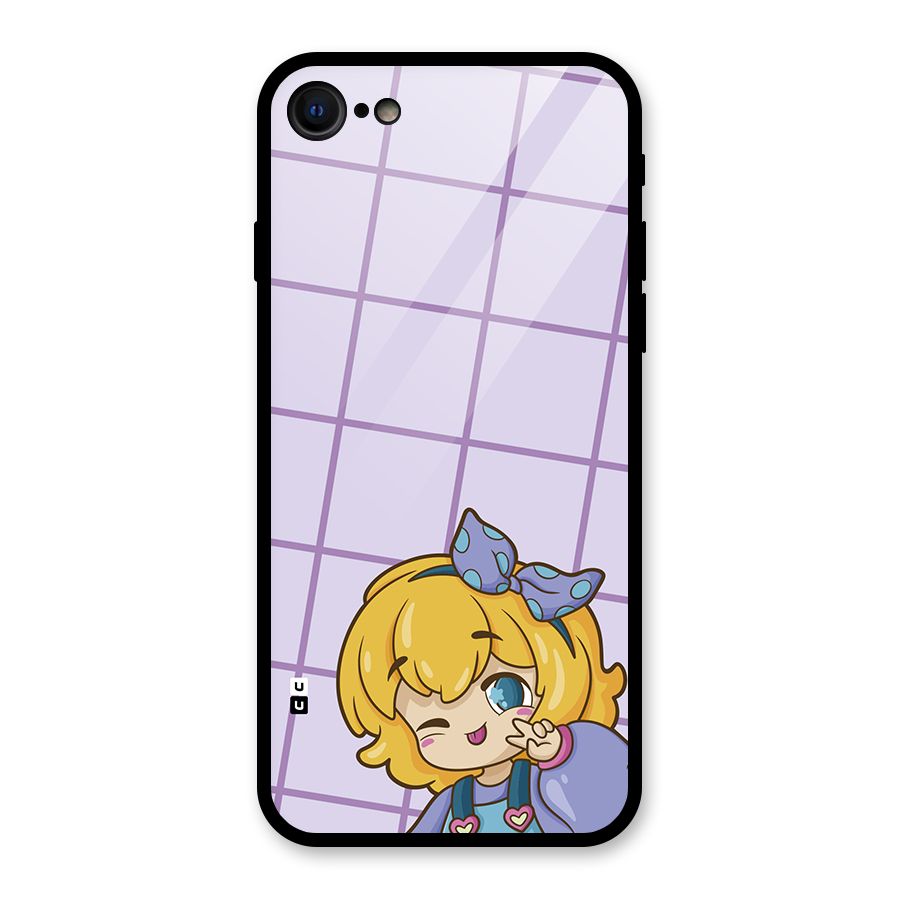 Cute Anime Illustration Glass Back Case for iPhone 7