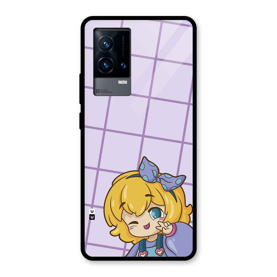 Cute Anime Illustration Glass Back Case for iQOO 9 5G