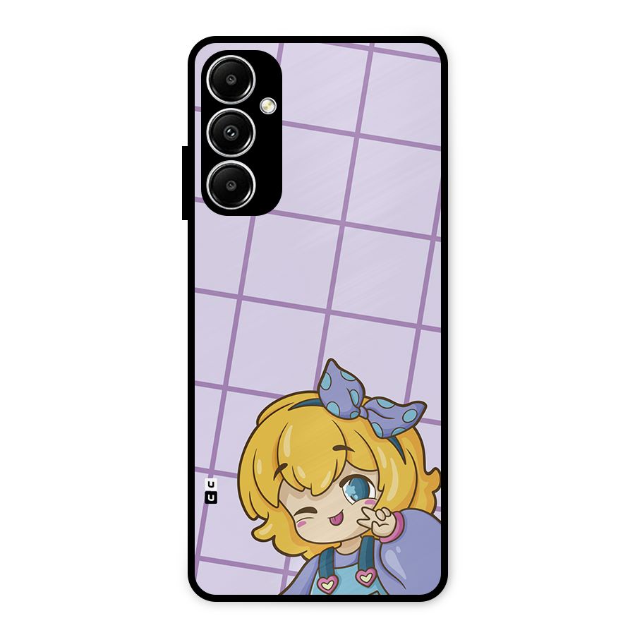 Cute Anime Illustration Metal Back Case for Galaxy A05s