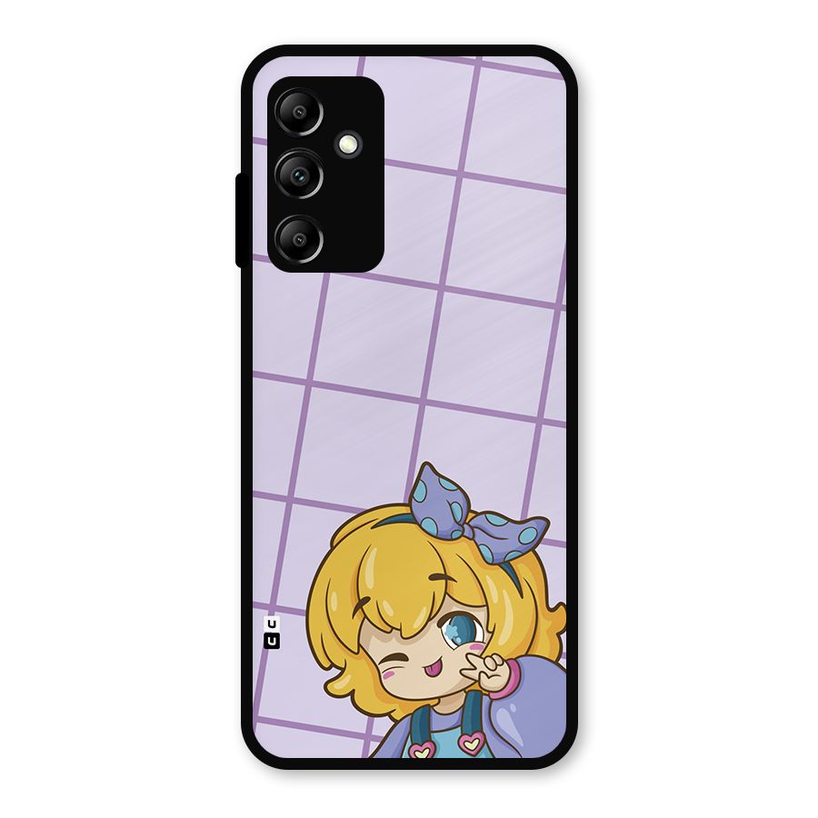 Cute Anime Illustration Metal Back Case for Galaxy A14 5G