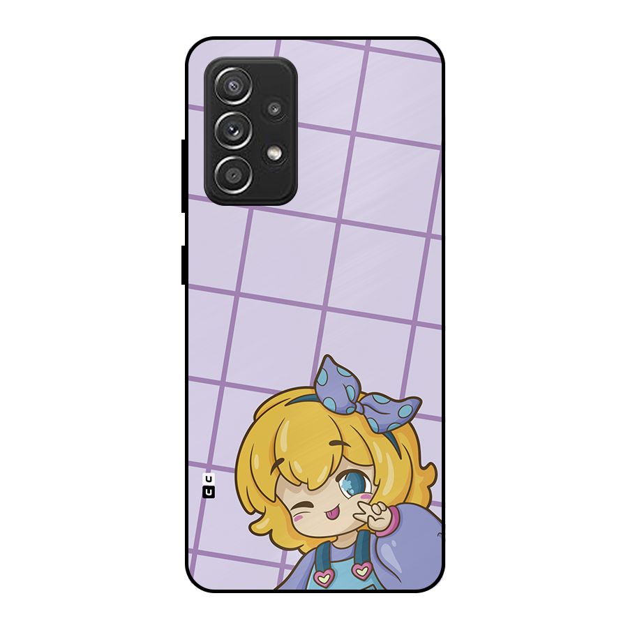 Cute Anime Illustration Metal Back Case for Galaxy A52s 5G