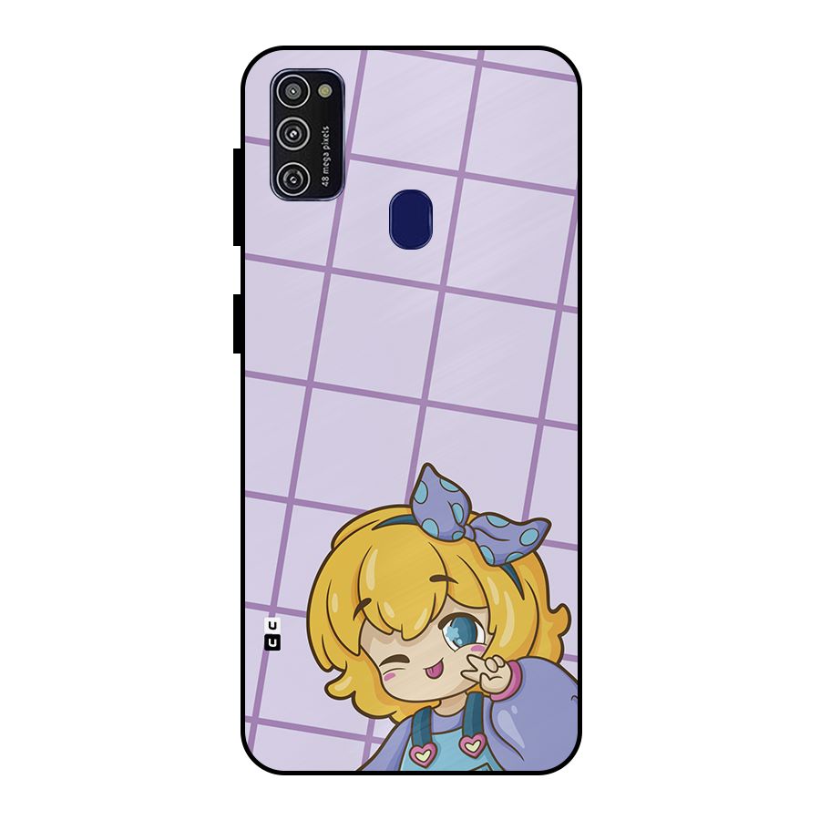 Cute Anime Illustration Metal Back Case for Galaxy M21