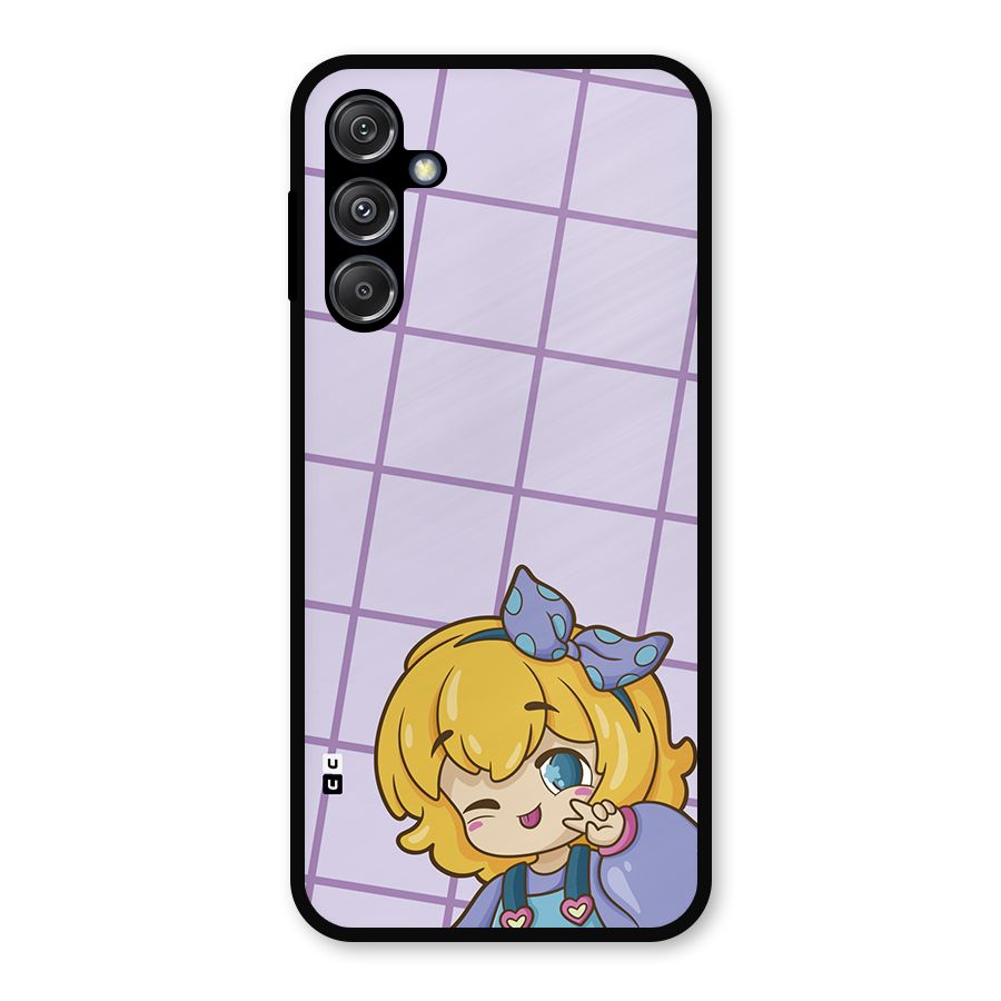 Cute Anime Illustration Metal Back Case for Galaxy M34 5G